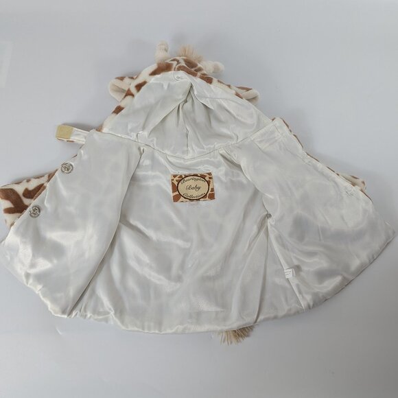 Bearington Baby Collection Faux Fur Giraffe Hooded Sweater Coat 6-12M - Picture 3 of 5
